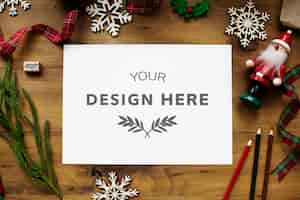 PSD gratuito mockup dello spazio di design di natale