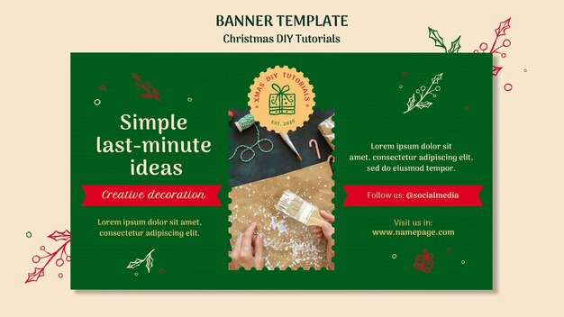 Christmas diy tutorial banner template