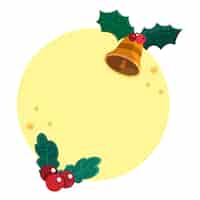 PSD gratuito illustrazione dell'elemento natalizio con campana e vischio