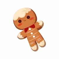 Free PSD christmas element illustration with gingerbread man