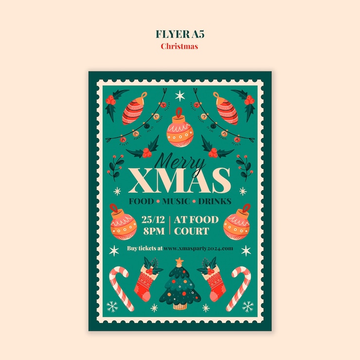 Free PSD christmas flyer template design