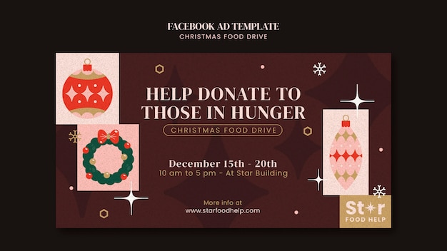 Free PSD christmas food drive template design