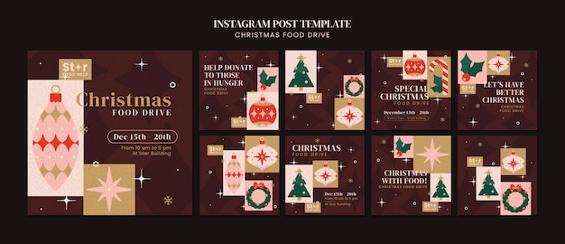 Free PSD christmas food drive template design