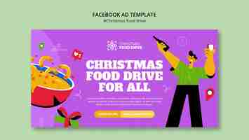 Free PSD christmas food drive template design