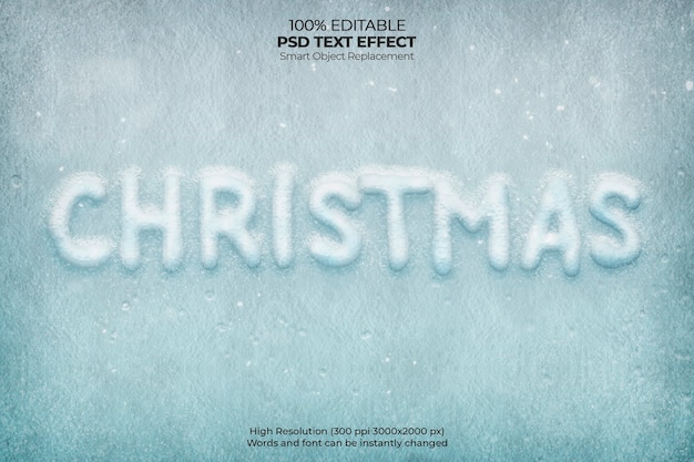 PSD gratuito effetto testo christmas frost