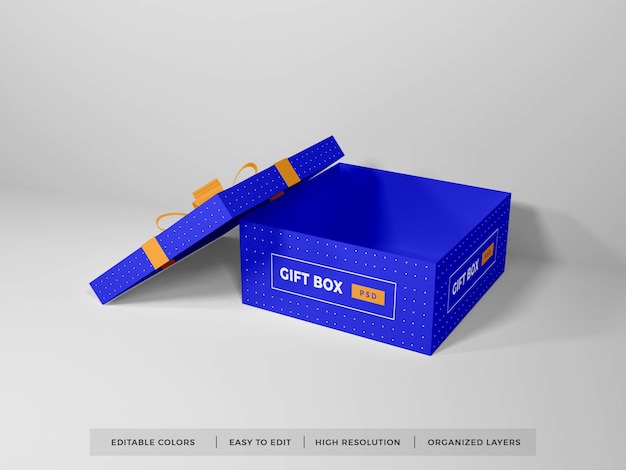 Download Premium PSD | Christmas gift box with ribbon mockup isolated