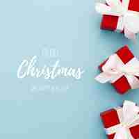 Free PSD christmas gift boxes on the edge