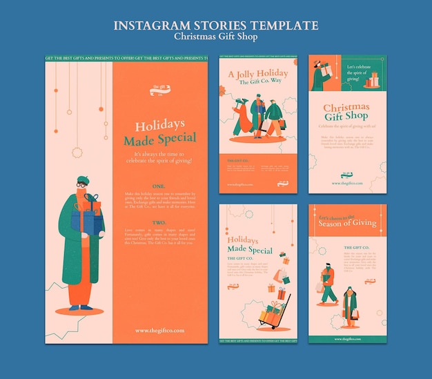 Christmas gift insta story design template