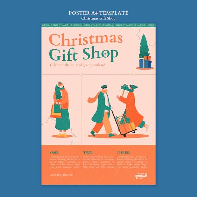 Free PSD christmas gift poster cover design template