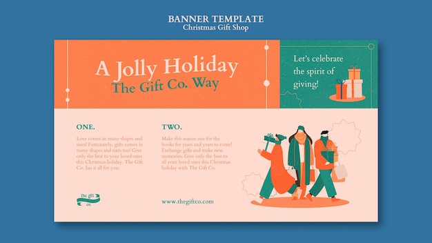 Christmas gift shop banner design template