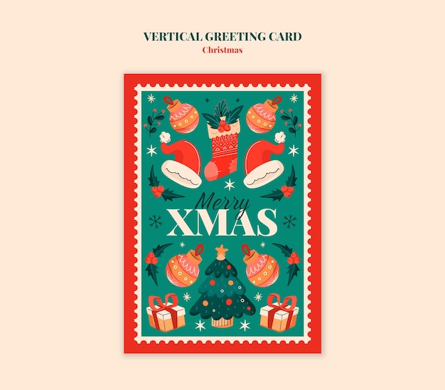 Christmas greeting card template design