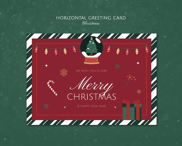 Free PSD christmas greeting card template design