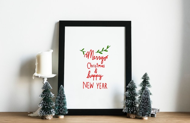 Free PSD christmas holiday greeting design mockup