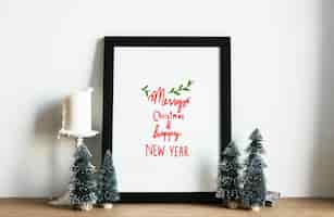 Free PSD christmas holiday greeting design mockup