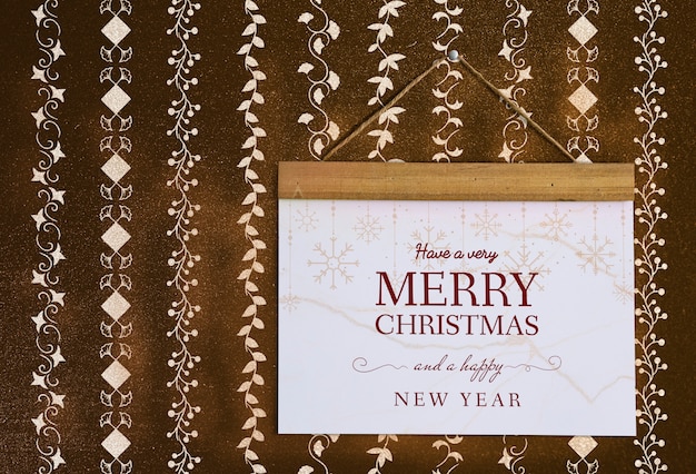 Free PSD christmas holiday greeting design mockup