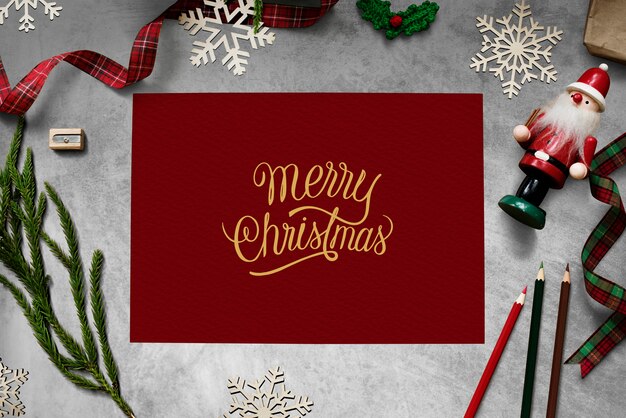 Christmas holiday greeting design mockup