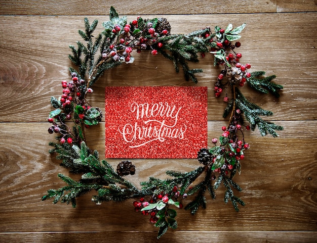 Free PSD christmas holiday greeting design mockup