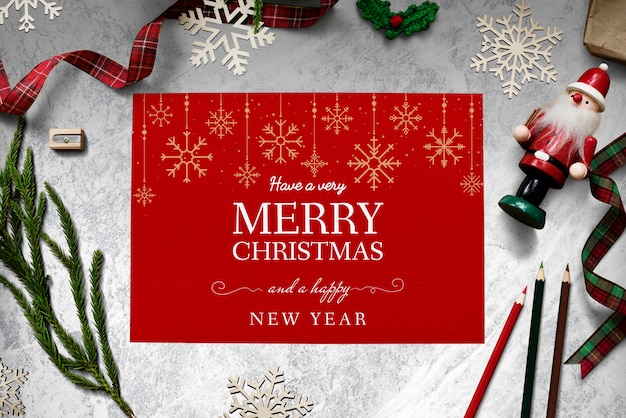 Christmas holiday greeting design mockup