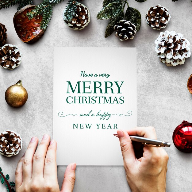 Christmas holiday greeting design mockup