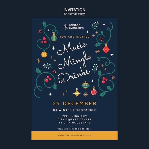 Free PSD christmas holiday invitation template