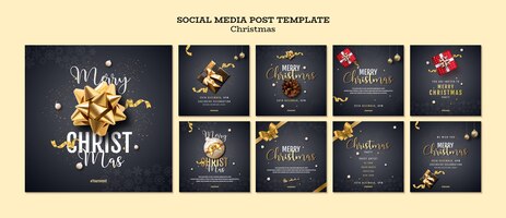 Free PSD christmas instagram post collection