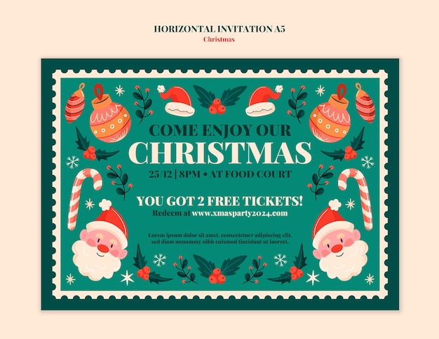 Free PSD christmas invitation template design