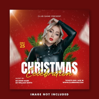 Christmas night party social media post instagram stories template