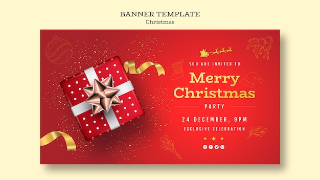 Free PSD christmas party banner template
