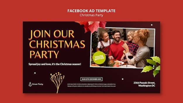 無料PSD クリスマスパーティーfacebookテンプレート