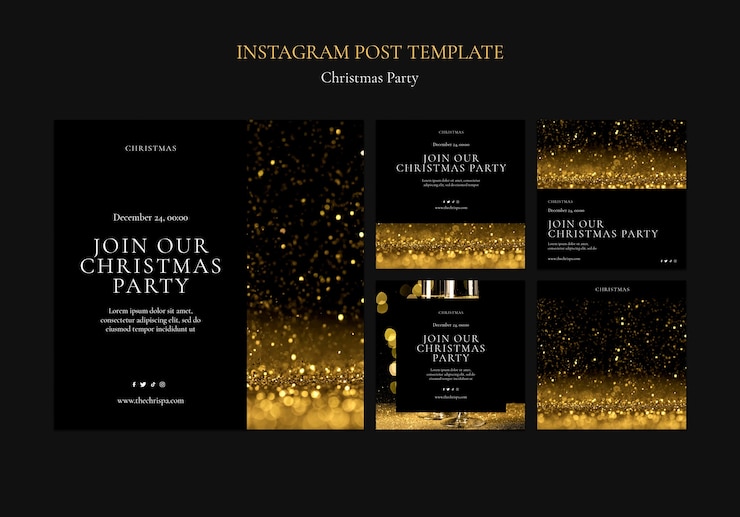 Free PSD christmas party instagram stories collection