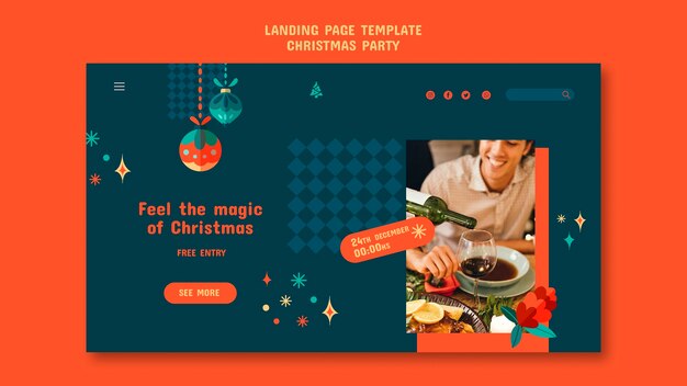 クリスマスパーティーのランディングページテンプレート