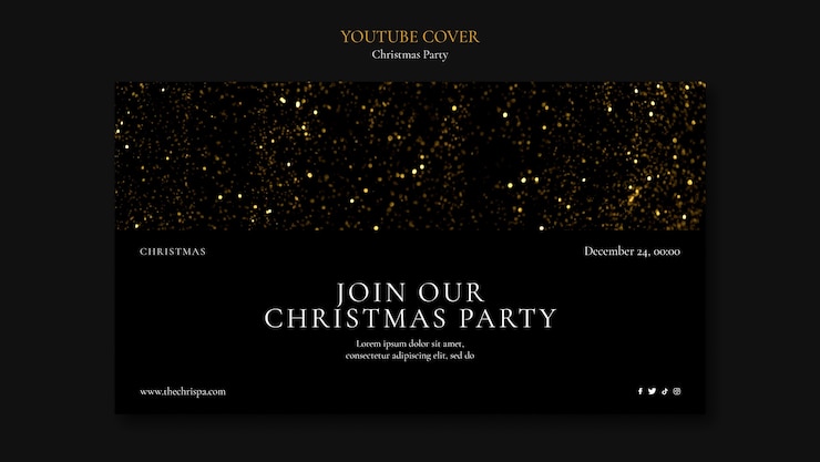 Free PSD christmas party youtube cover template