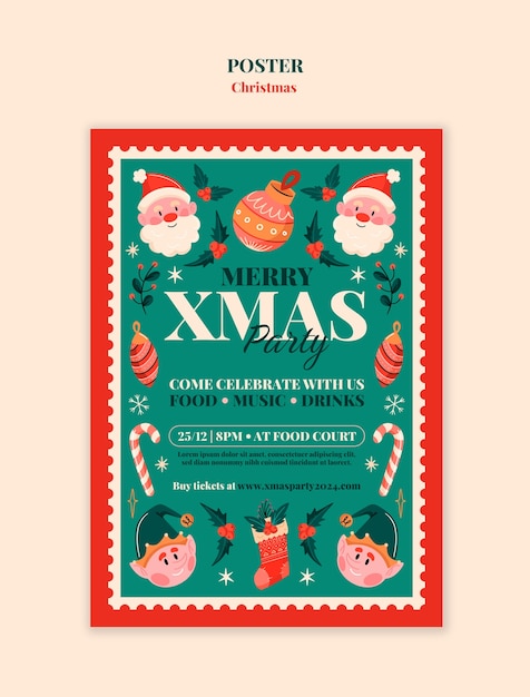 Free PSD christmas poster template design