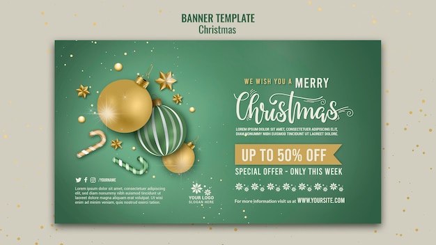 Christmas sale banner design template
