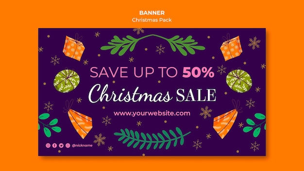 Christmas sale banner with special offers