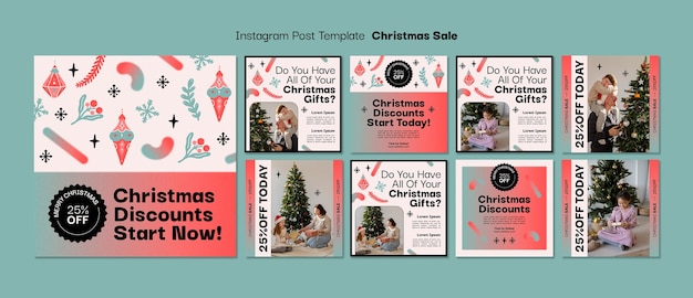 Free PSD christmas sale instagram posts