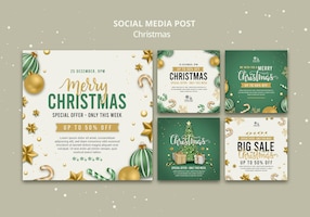 Christmas sale social media post design template