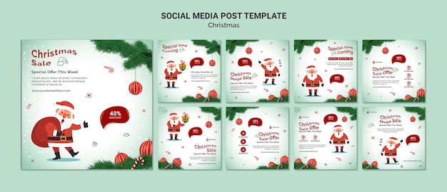 Free PSD christmas sale social media post template