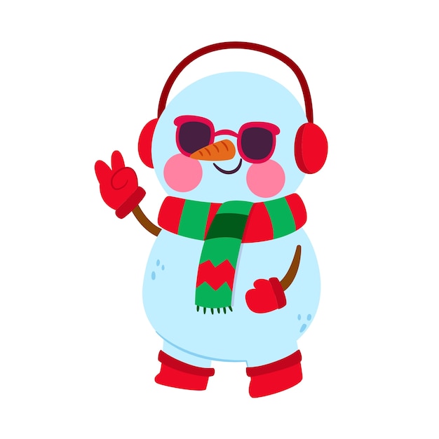 Бесплатный PSD Иллюстрация рождественского снежного человека
