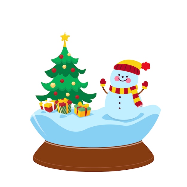 無料PSD クリスマスの雪だるまのイラスト