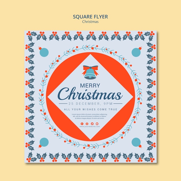 Free PSD christmas square flyer template