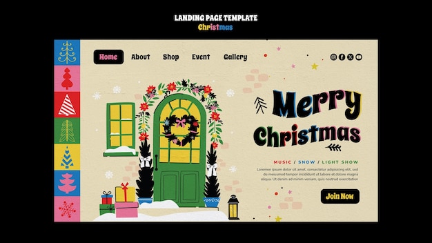 Free PSD christmas template design