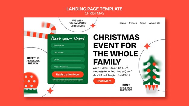 Free PSD christmas template design