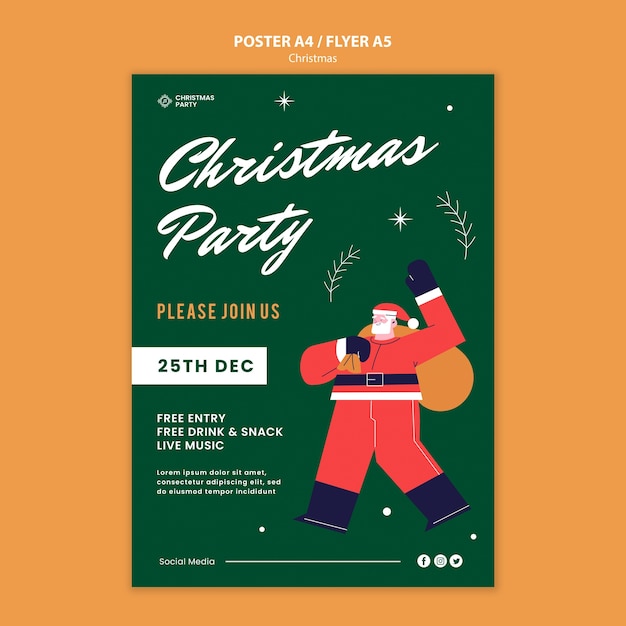 Free PSD christmas template design