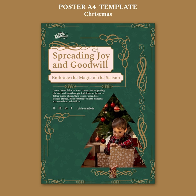 Free PSD christmas template design