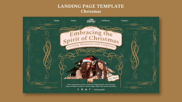 Free PSD christmas template design