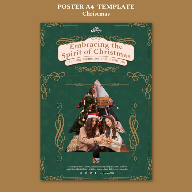 Free PSD christmas template design