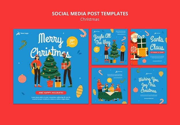 Free PSD christmas template design