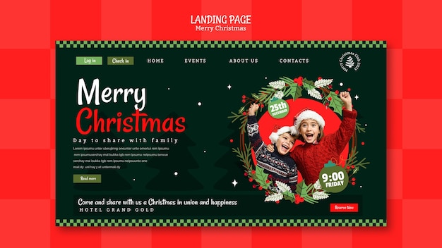 Free PSD christmas template design