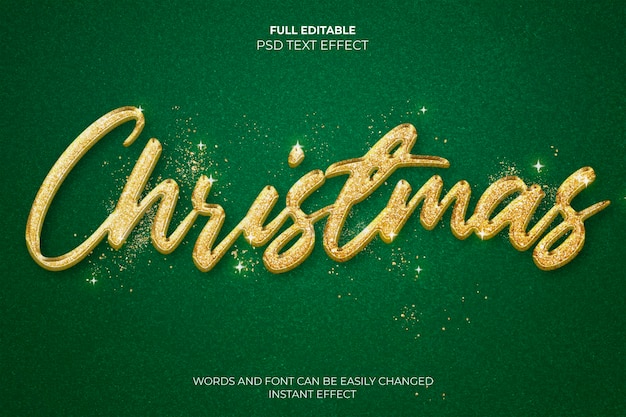 Free PSD christmas text effect